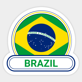 Brazil Country Badge - Brazil Flag Sticker